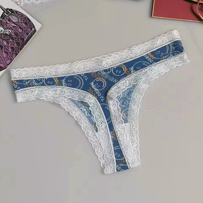 Seamless Silk Printed Underwear Thong