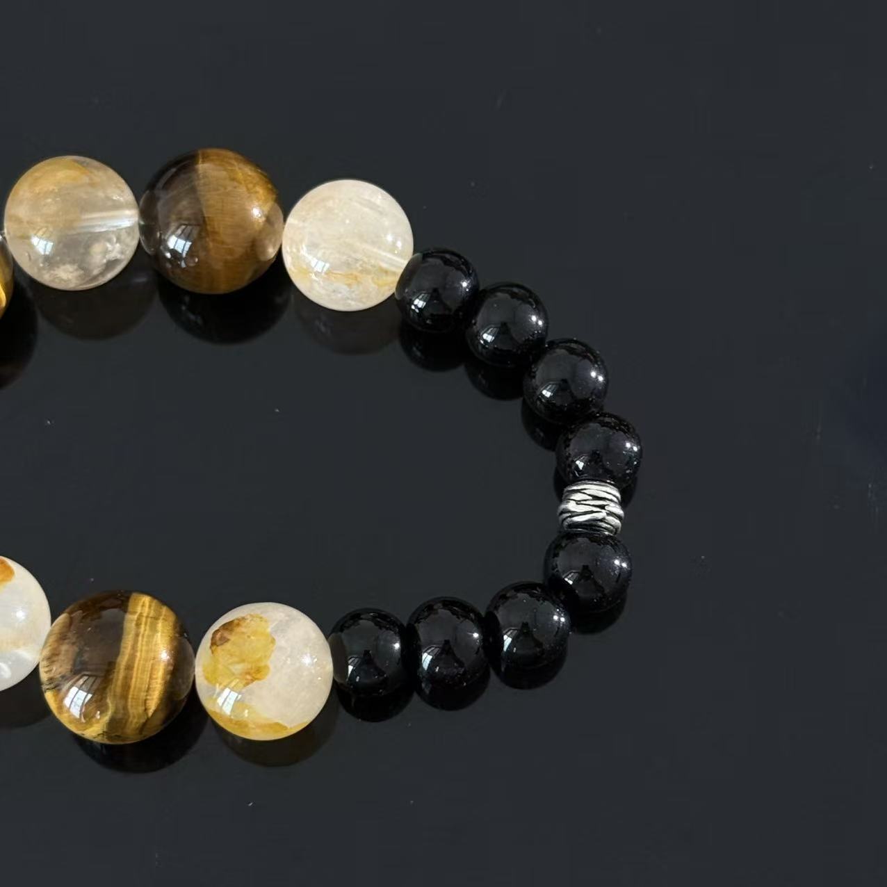 The Abundance Keeper | Natural Tiger Eye & Citrine Obsidian Bracelet for Grounded Prosperity