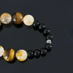 The Abundance Keeper | Natural Tiger Eye & Citrine Obsidian Bracelet for Grounded Prosperity