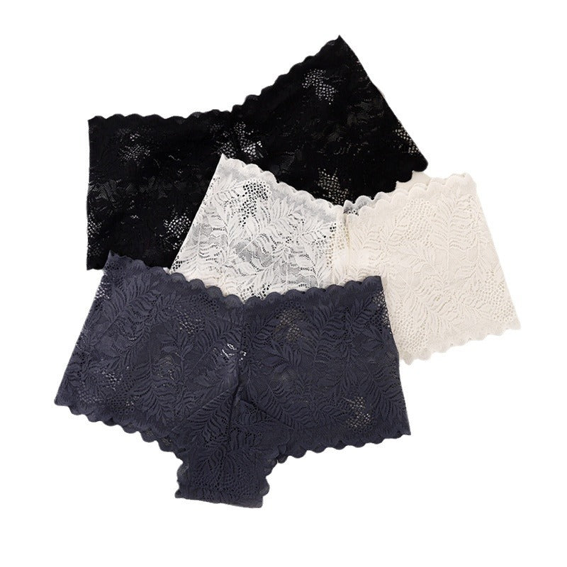 Alluring Breathable Lace Briefs Featuring Mid-Rise V-Shape Design