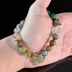 Malachite & Moss Agate Butterfly Bracelet