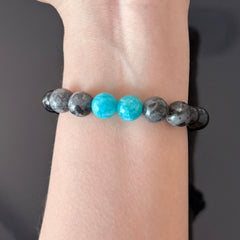 Obsidian, Turquoise Blue & Tiger’s Eye Bracelet