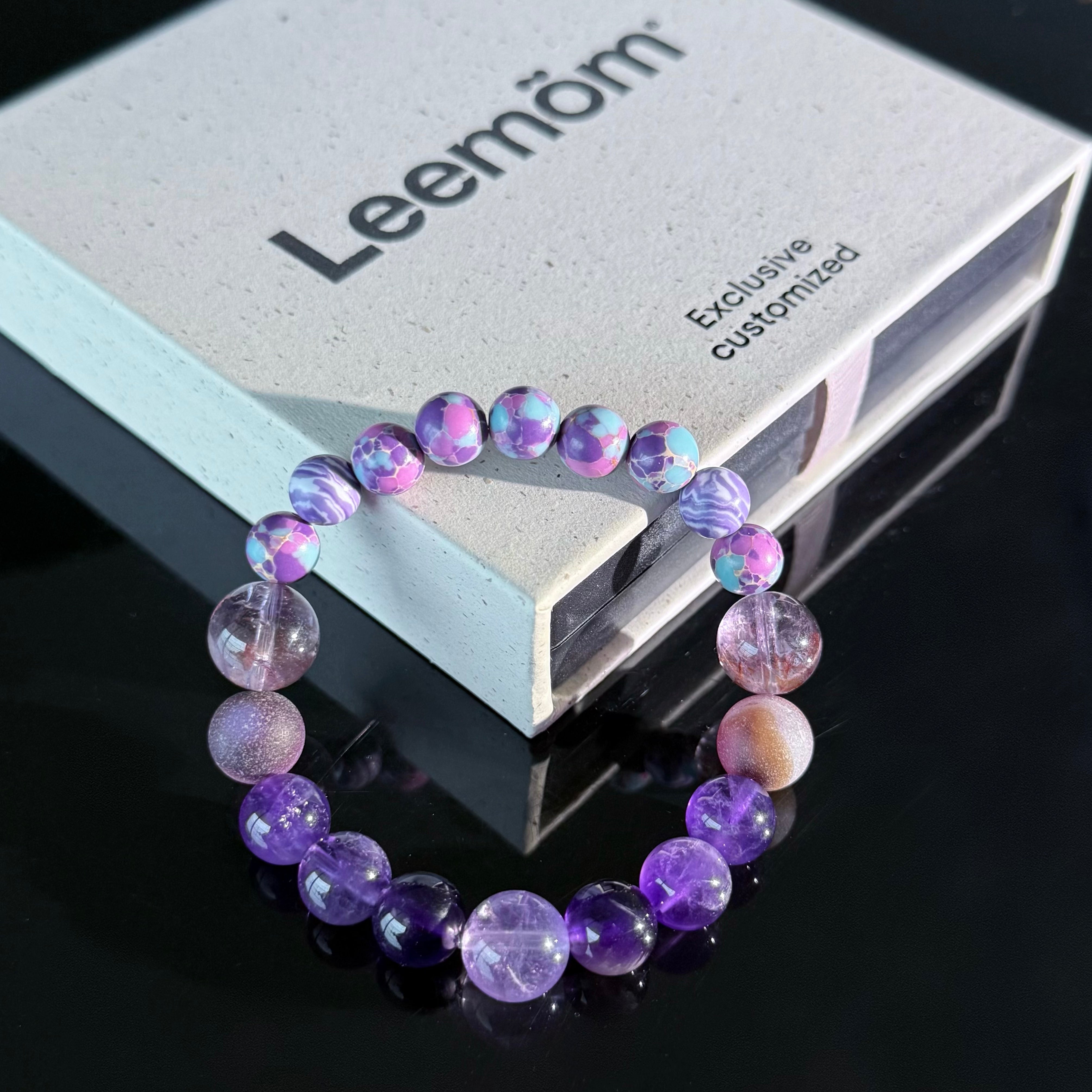 Amethyst & Dream Agate Crystal Bracelet
