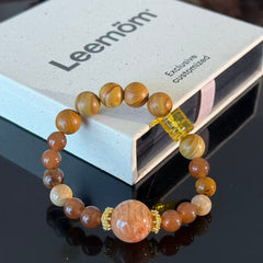 Handcrafted Natural Yellow Jasper & Sunstone Crystal Bracelet — A Bracelet for Confidence and Stability