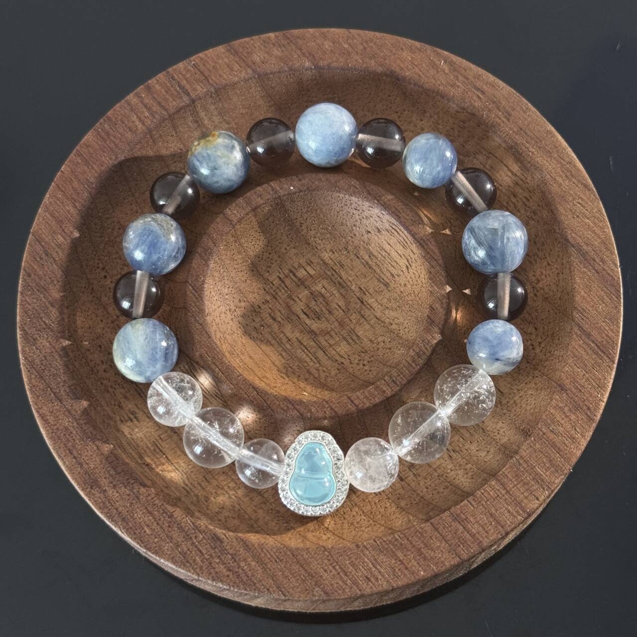 Handcrafted Aquamarine and Clear Quartz Bracelet — A Healing Bracelet for Inner Peace and Mental Clarity