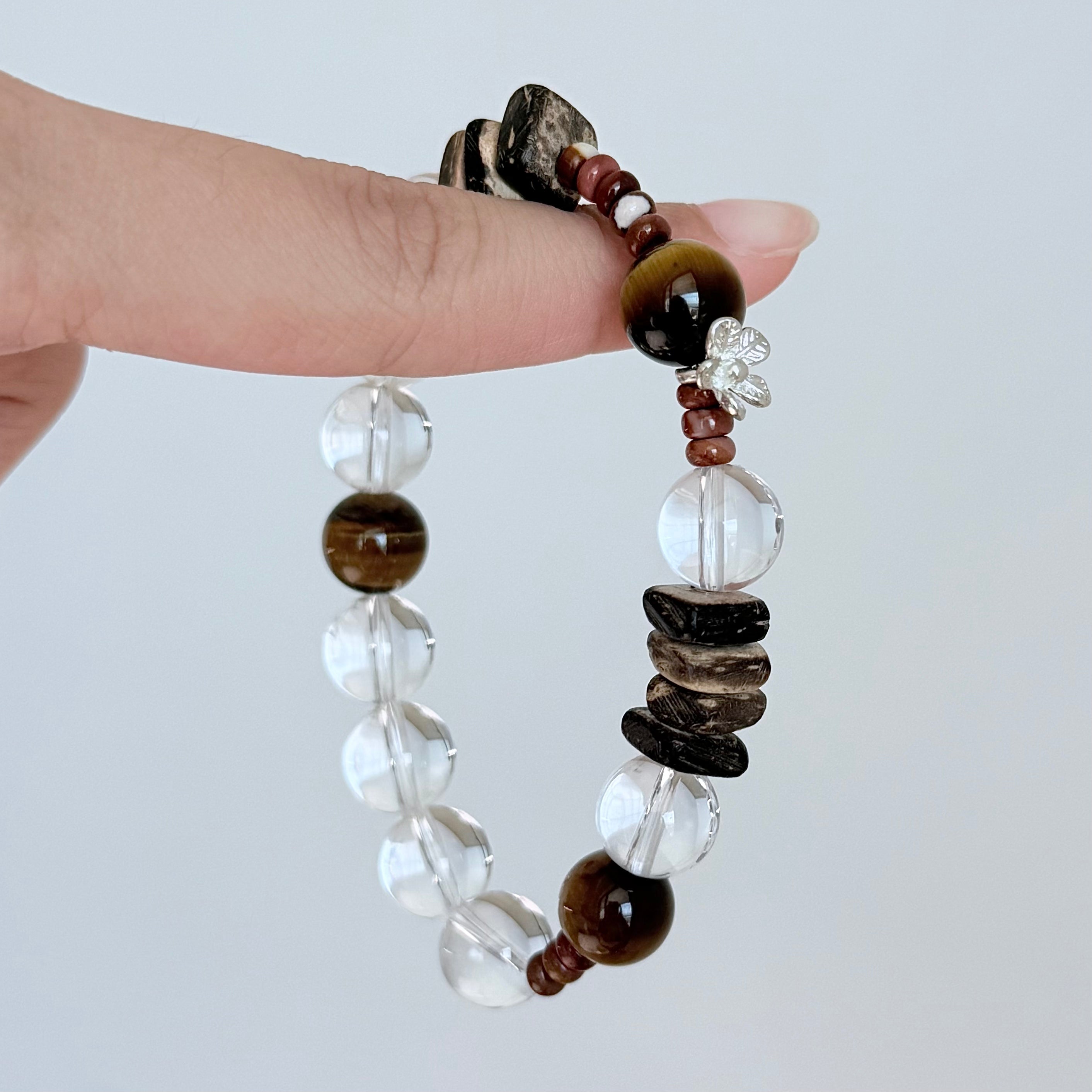 Clear Quartz & Tiger’s Eye Protection Bracelet