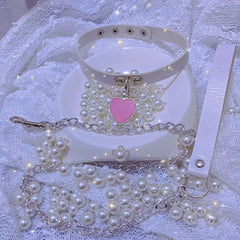 Love Chain Collar with Hand Holding Rope Chain