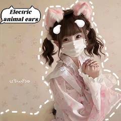Electric Cats Ear Headband & Tail Set For Cosplay