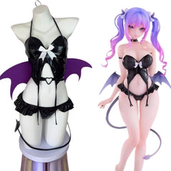 Patent leather Succubus Cosplay Costume Set