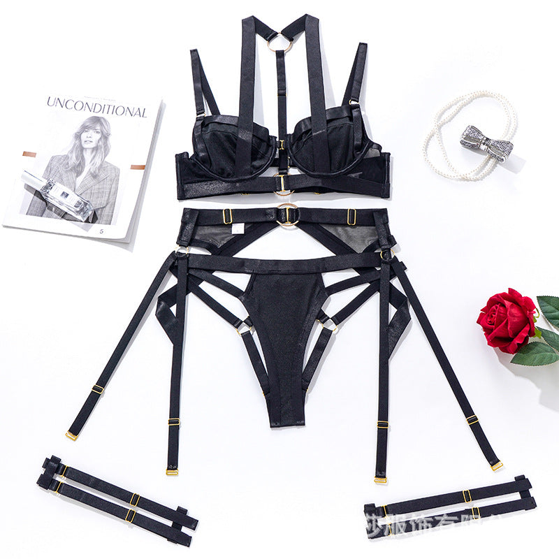 Cross-strap Lingerie Two-piece Set