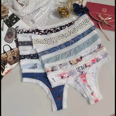 Seamless Silk Printed Underwear Thong