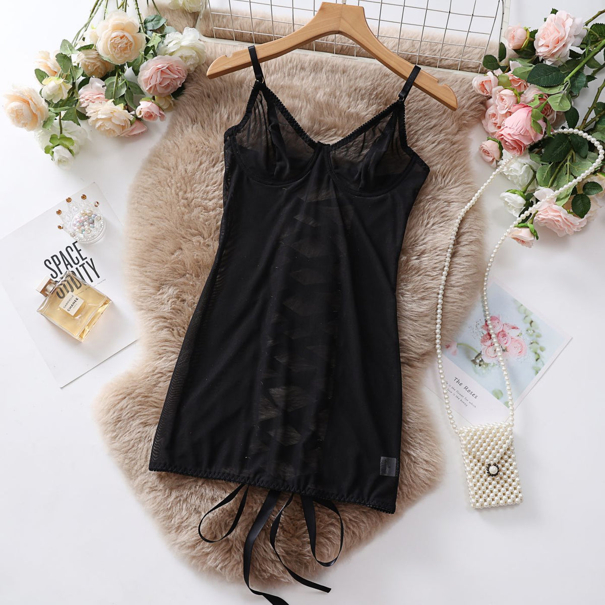 Mesh Suspenders Transparent Lace Lingerie Temptation Jumpsuit