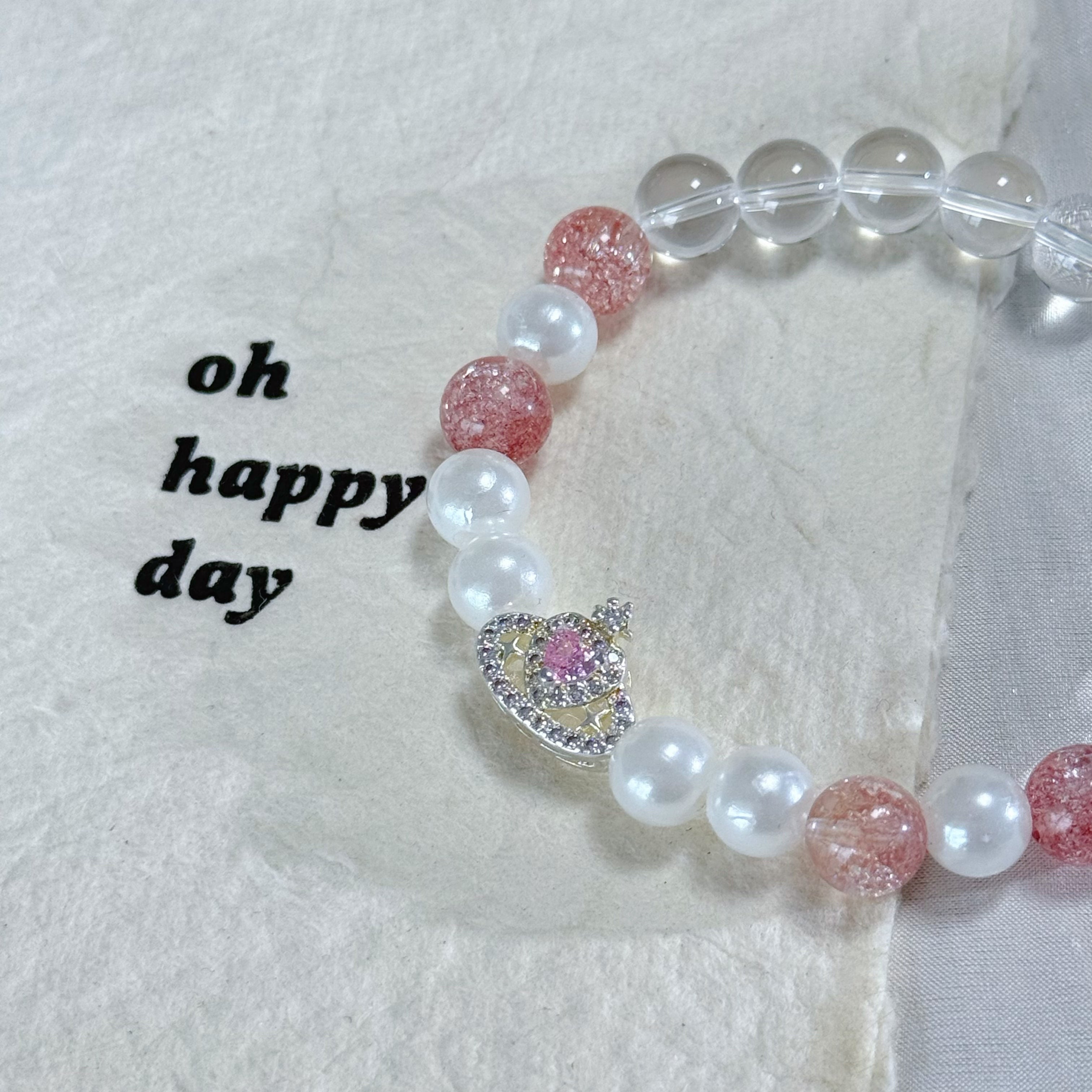 Moonlight Pearls and Strawberry Quartz—Crafting a Gentle Universe on the Wrist.