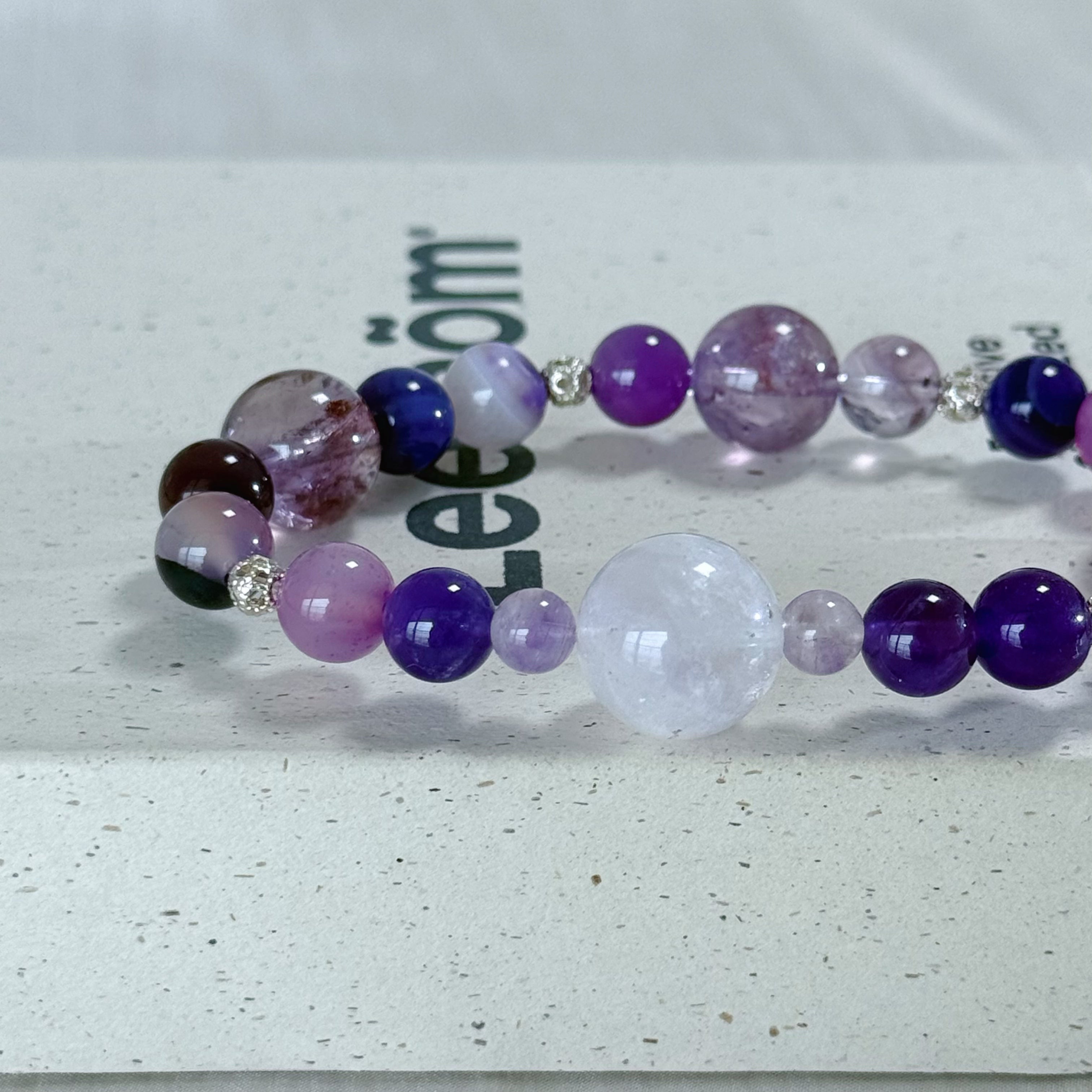 Dreamy Amethyst & Purple Agate Beaded Bracelet
