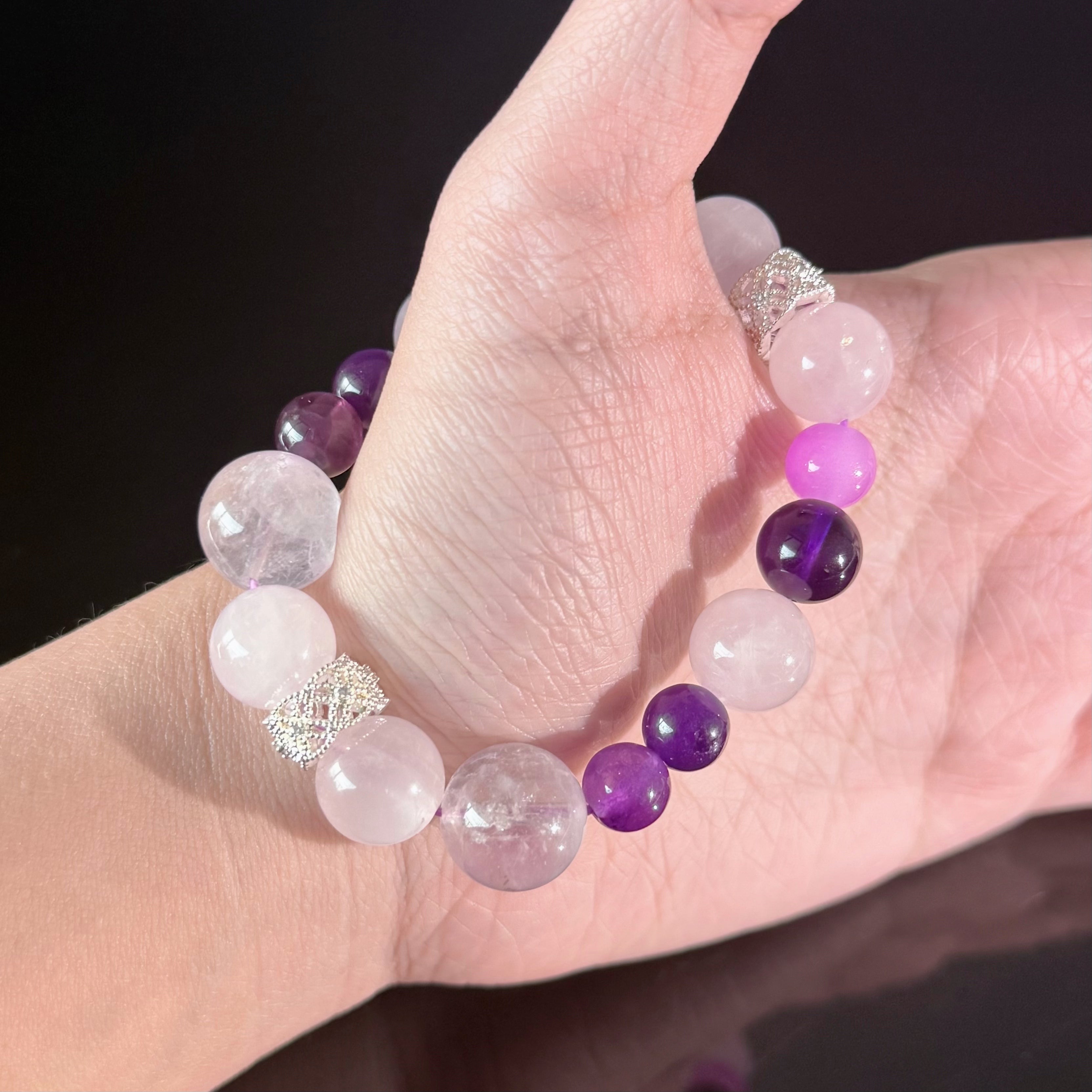 Spiritual Love & Intuition Zodiac Crystal Bracelet for Pisces & Aquarius