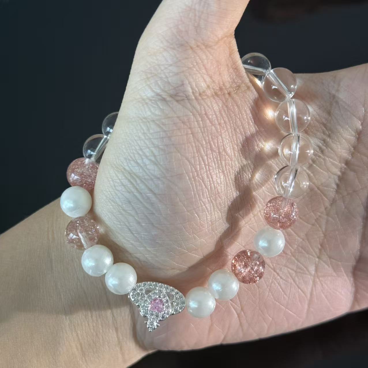 Moonlight Pearls and Strawberry Quartz—Crafting a Gentle Universe on the Wrist.